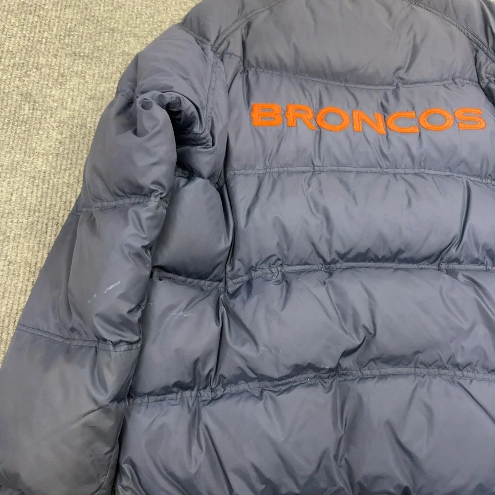 Denver Broncos Reebok Puffer Jacket Mens XL‎ Navy Down On Field Team Apparel